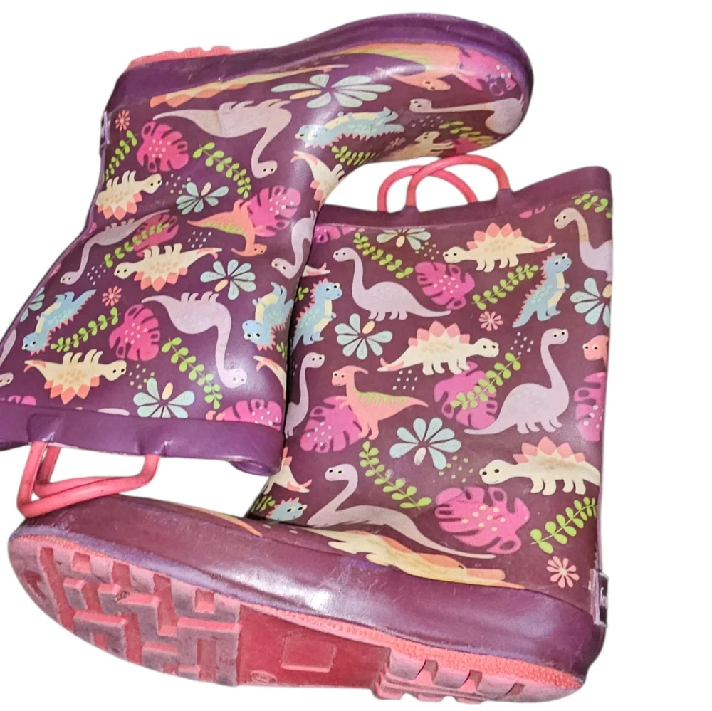 Landchief Colorful Dinosaur Rain Boots